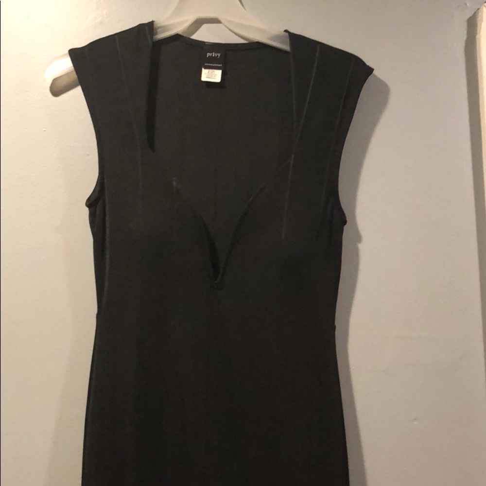 Black  dress with inserted bra.